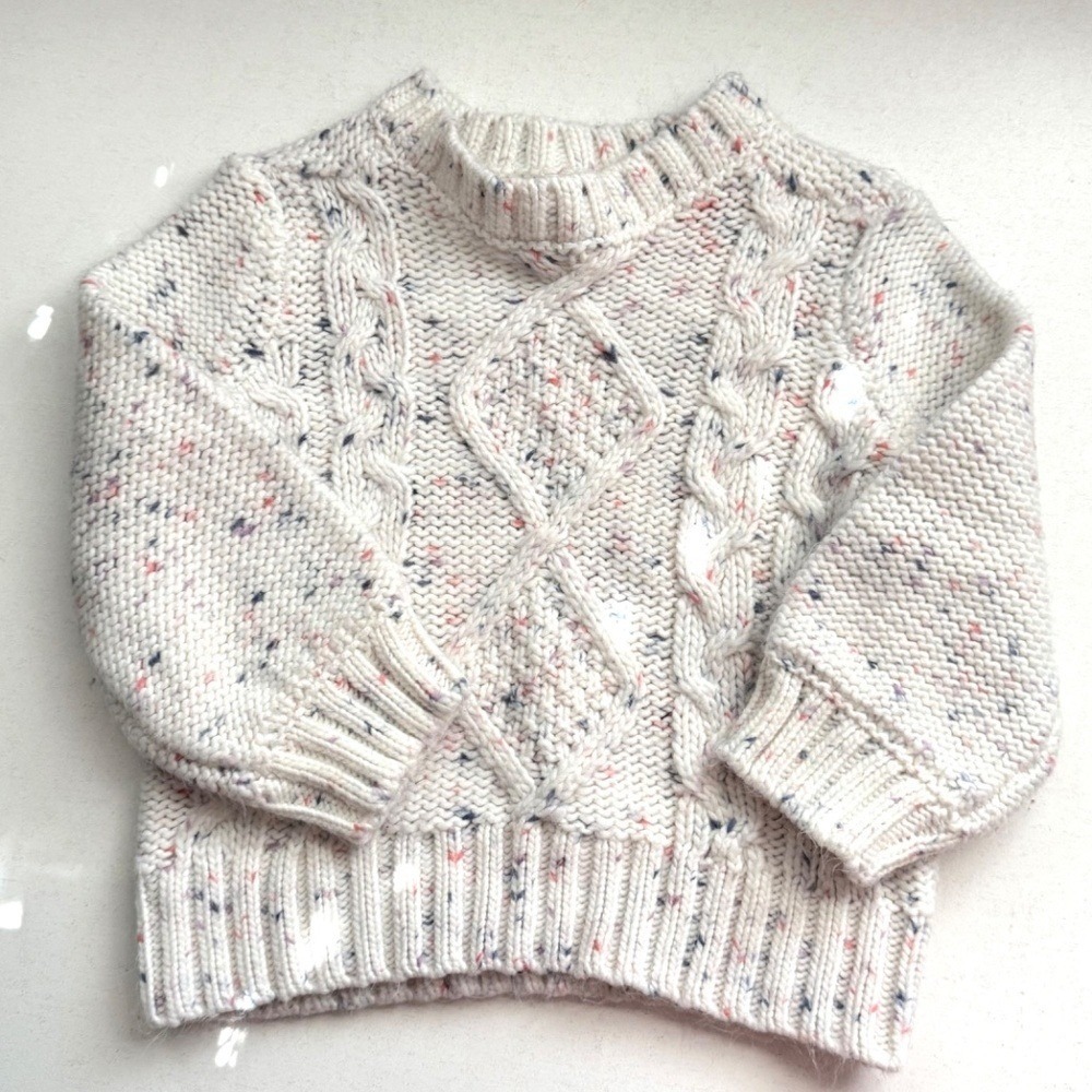 OshKosh Bgosh Kids Confetti Cable‎ Knit Sweater Cream Multi 24M